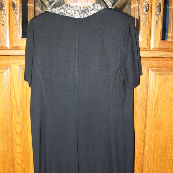 DESIGNER FATTANEH BAHARI ANIMAL PRINT SLEEVELESS DRESS w/MATCHING BLACK COAT 12 - Picture 7 of 15